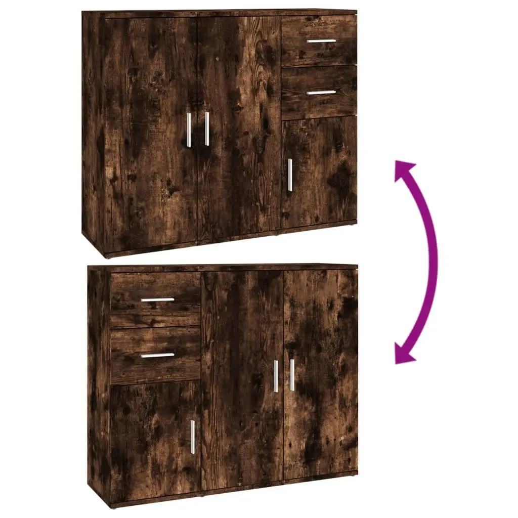 Engineered Wood Brown Sideboard Storage Cabinet 91x29.5x75cm