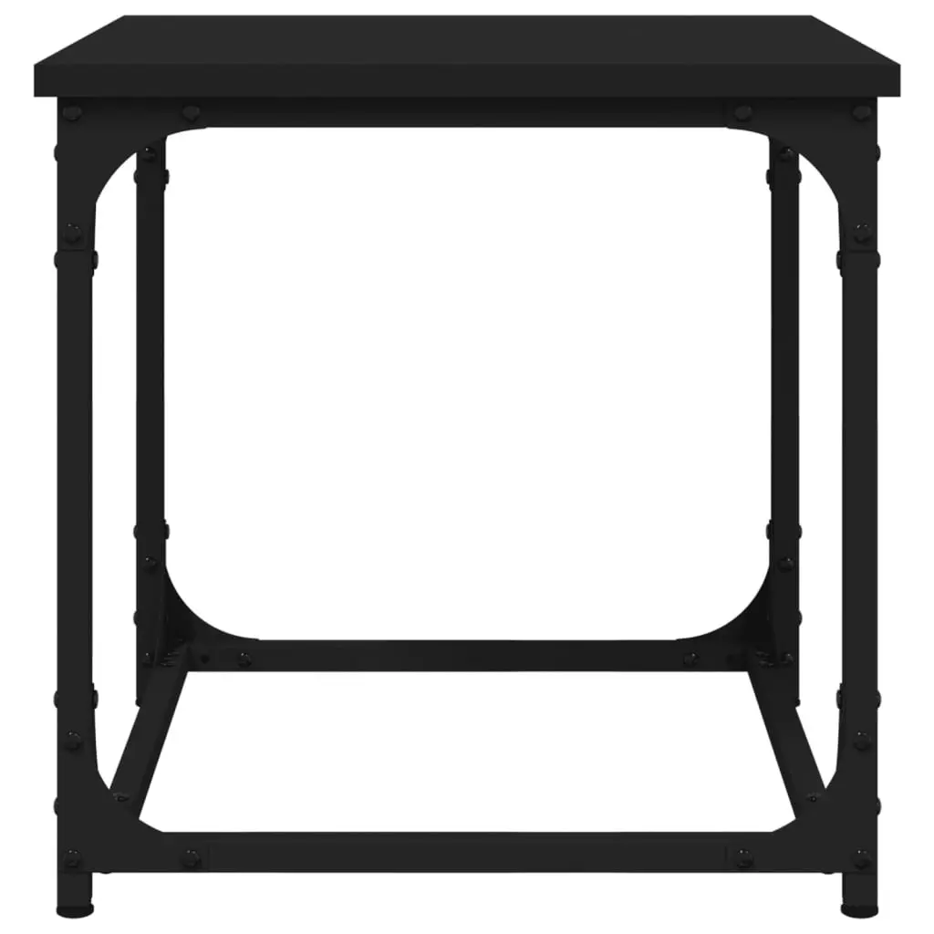 Black Side Table with Durable Steel Frame