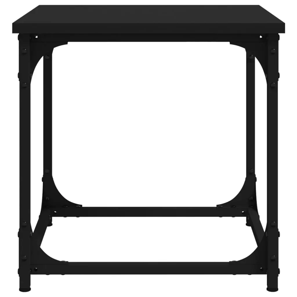 Black Side Table with Durable Steel Frame