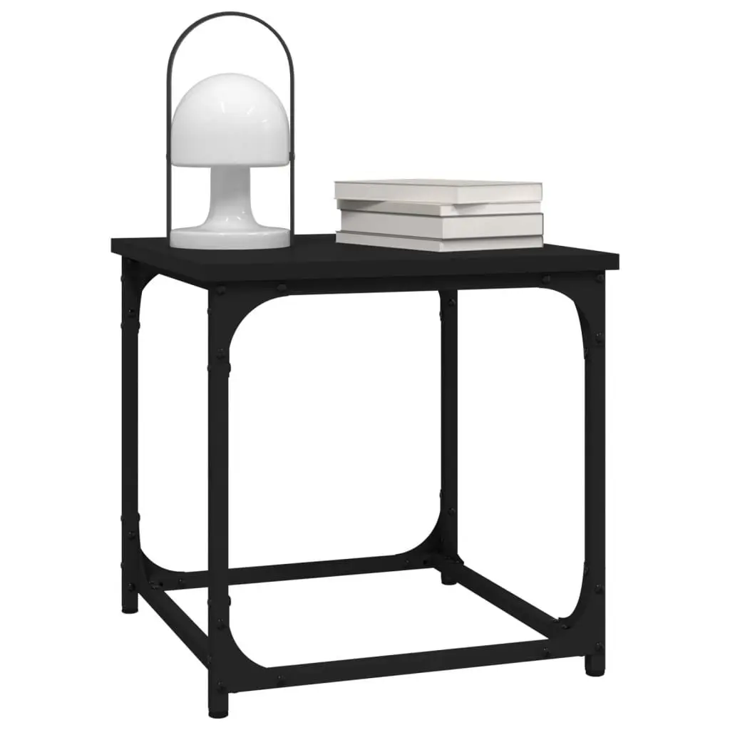 Black Side Table with Durable Steel Frame