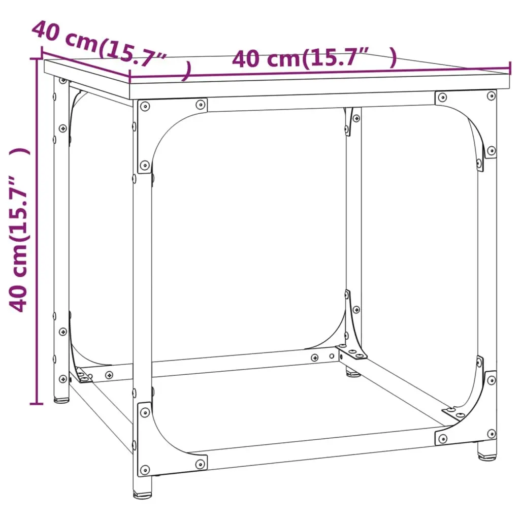 Black Side Table with Durable Steel Frame