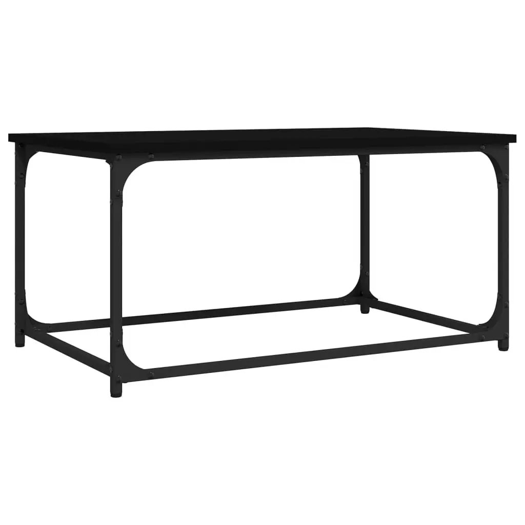 Black Coffee Table with Sturdy Iron Frame