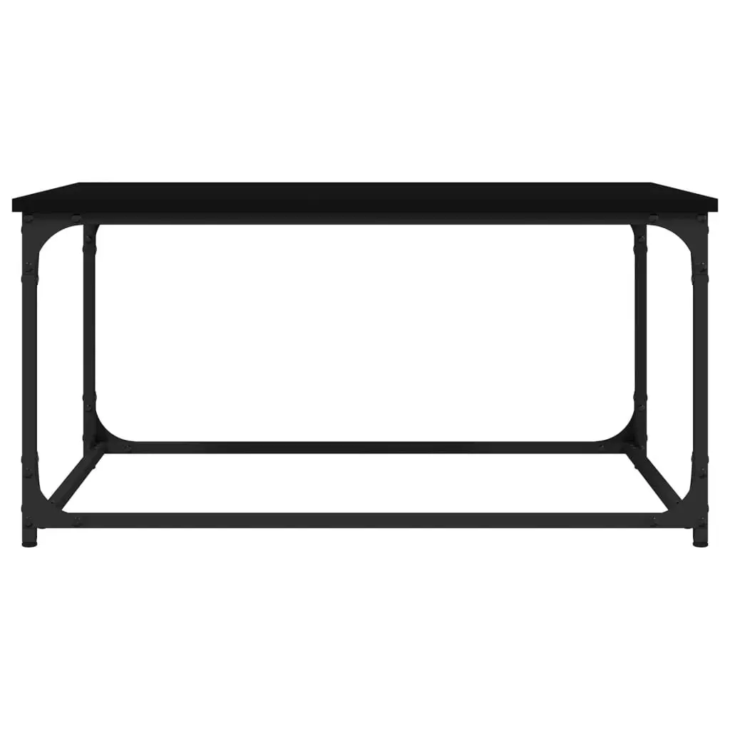 Black Coffee Table with Sturdy Iron Frame