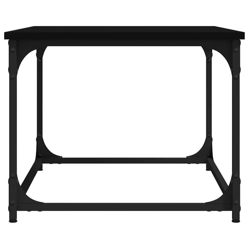 Black Coffee Table with Sturdy Iron Frame