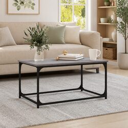 Stylish Grey Sonoma Coffee Table with Iron Frame