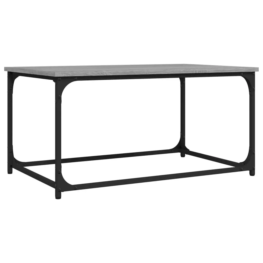 Coffee Table Engineered Wood Iron Frame 80x50x40 cm Grey Sonoma