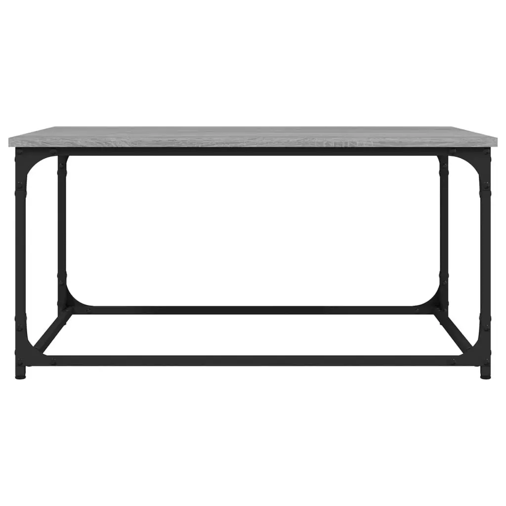 Coffee Table Engineered Wood Iron Frame 80x50x40 cm Grey Sonoma