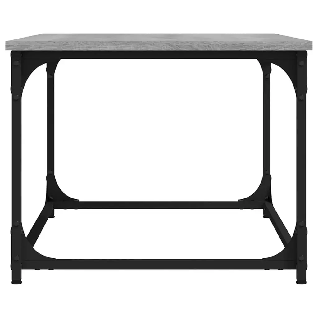 Coffee Table Engineered Wood Iron Frame 80x50x40 cm Grey Sonoma