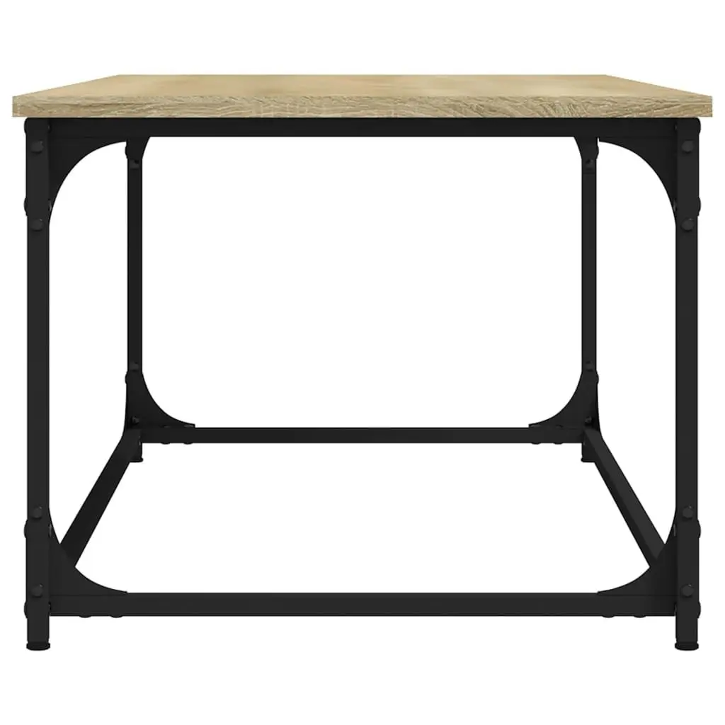 Brown Engineered Wood Coffee Table with Iron Frame