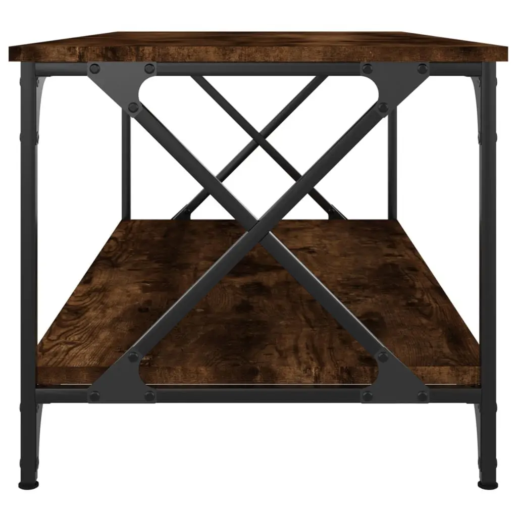 Coffee Table with Open Storage Shelf in Brown