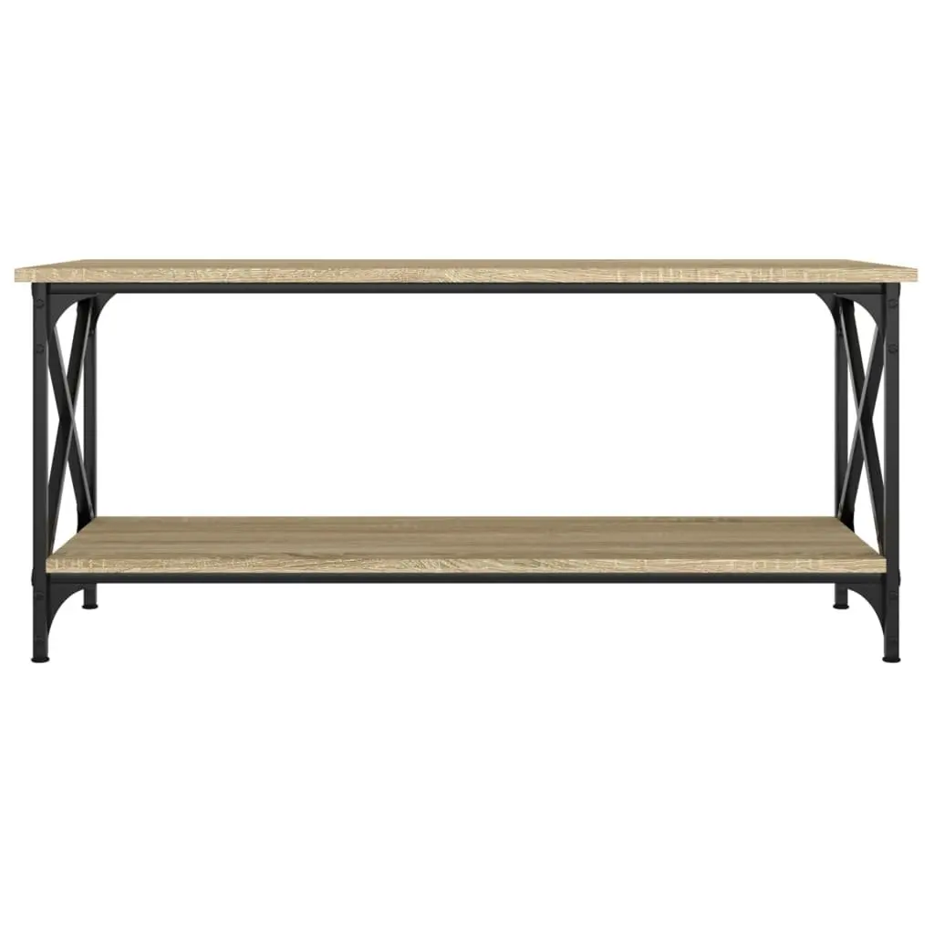 Brown Coffee Table with Open Shelf for Storage