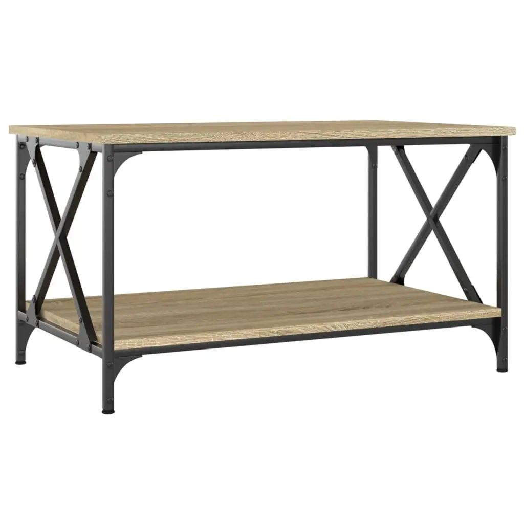 Engineered Wood Coffee Table with Open Shelf for Living Rooms