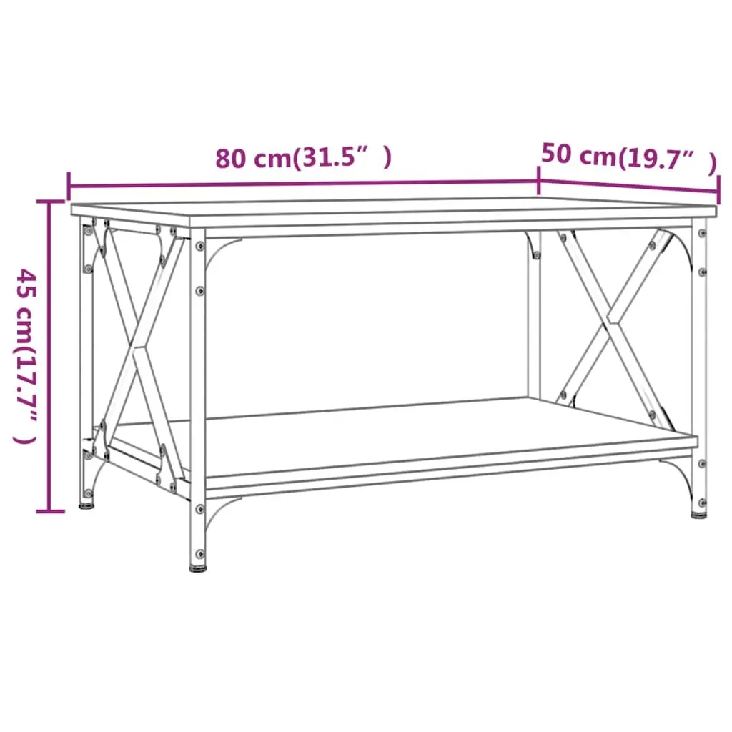 Engineered Wood Coffee Table with Open Shelf for Living Rooms