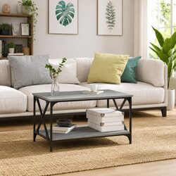 Grey Sonoma Coffee Table with Open Shelf 80x50x45 cm