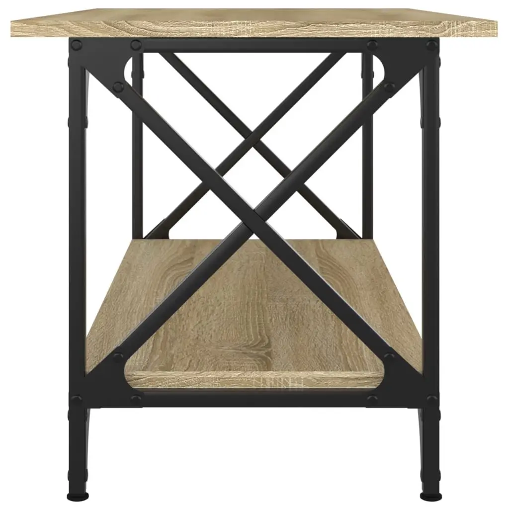 Brown Engineered Wood Coffee Table with Open Shelf