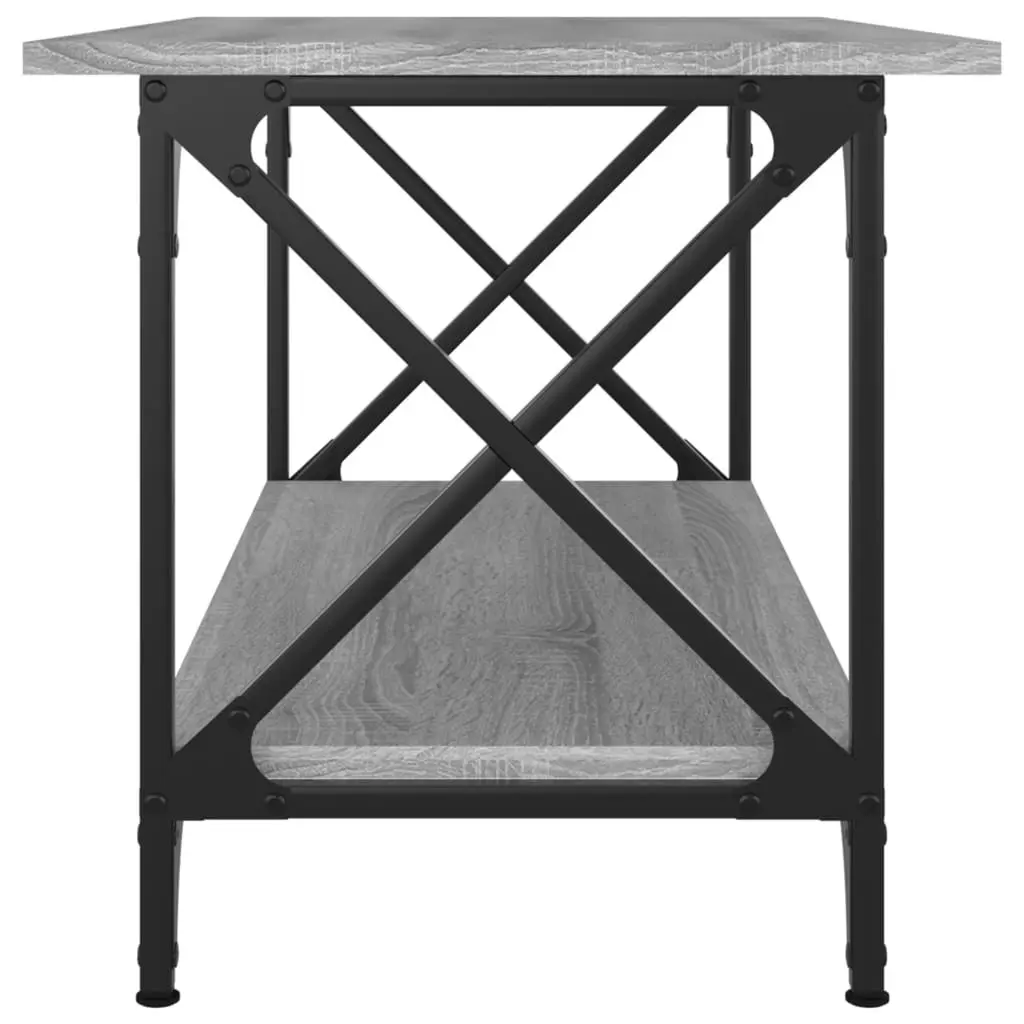 Grey Coffee Table with Open Shelf Storage
