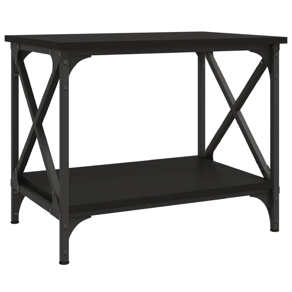 Black Coffee Table with Open Shelf for Storage