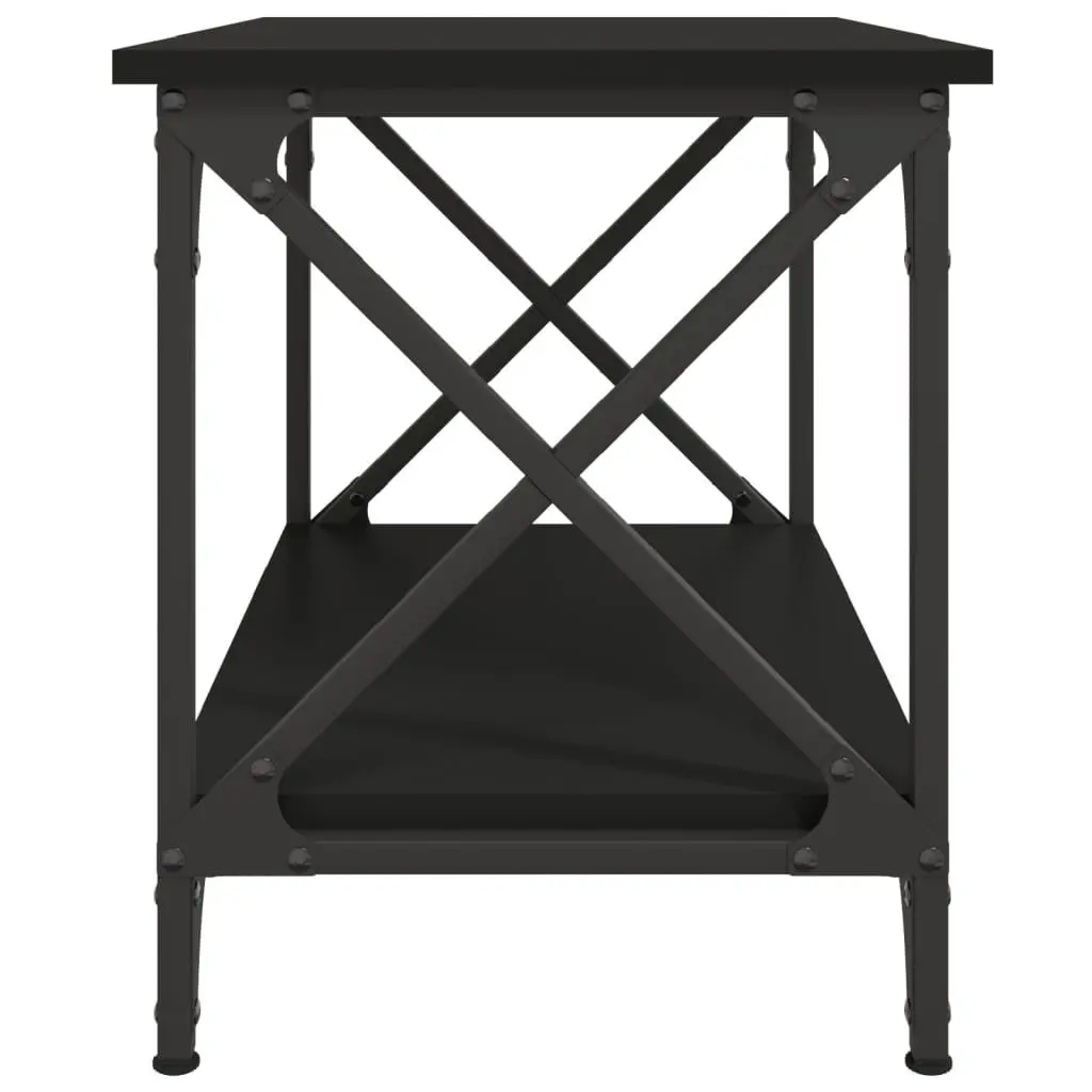 Black Coffee Table with Open Shelf for Storage