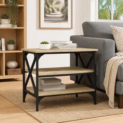 Durable Brown Engineered Wood Side Table for Living Spaces