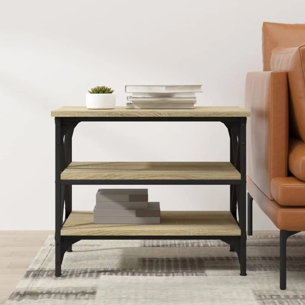 Brown Engineered Wood Side Table for Living Spaces