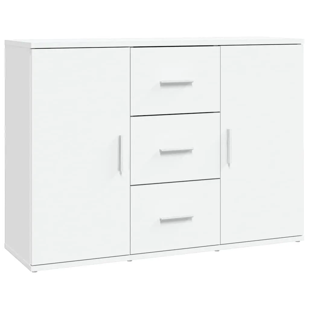 White Engineered Wood Sideboard Storage Cabinet 91x29.5x65cm