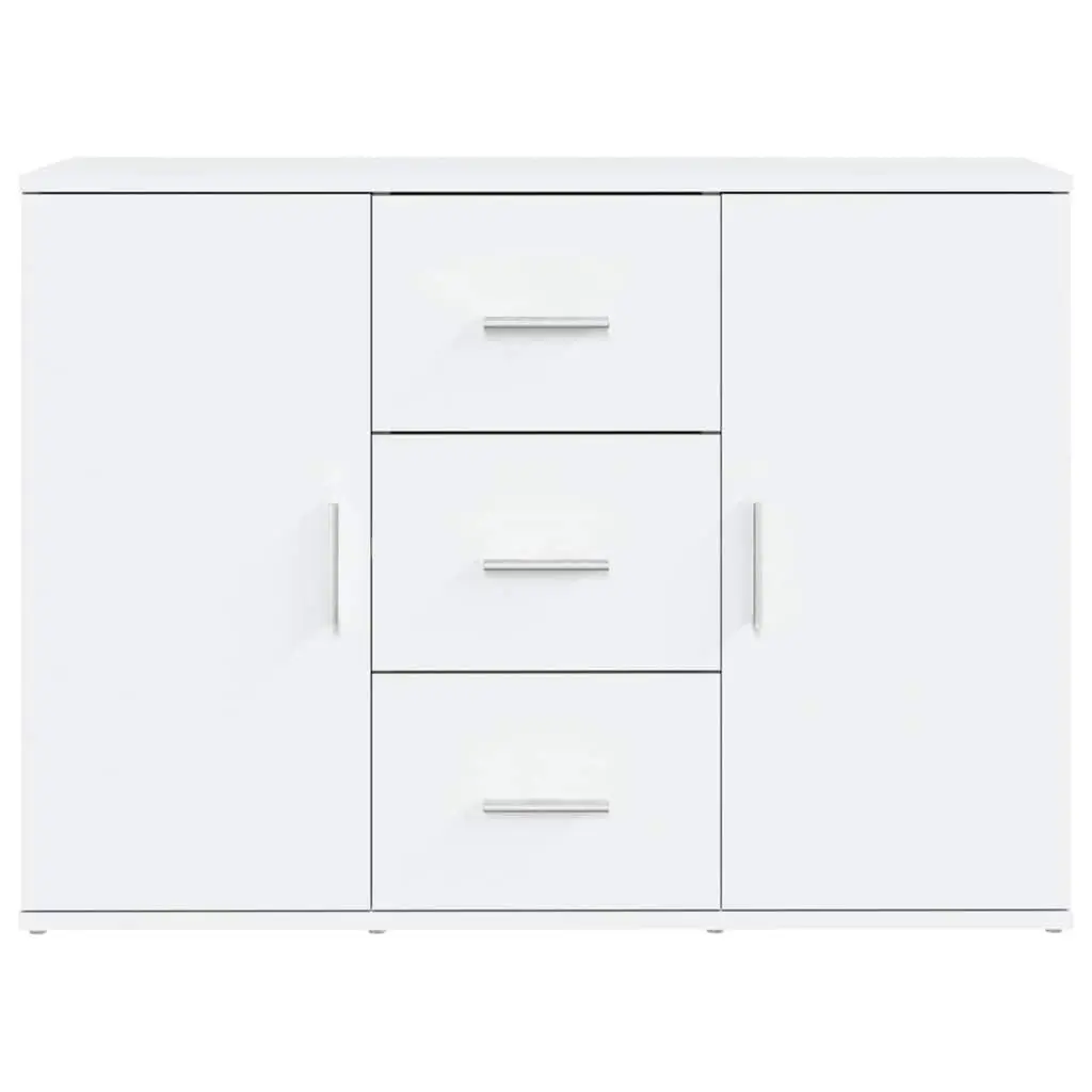 White Engineered Wood Sideboard Storage Cabinet 91x29.5x65cm