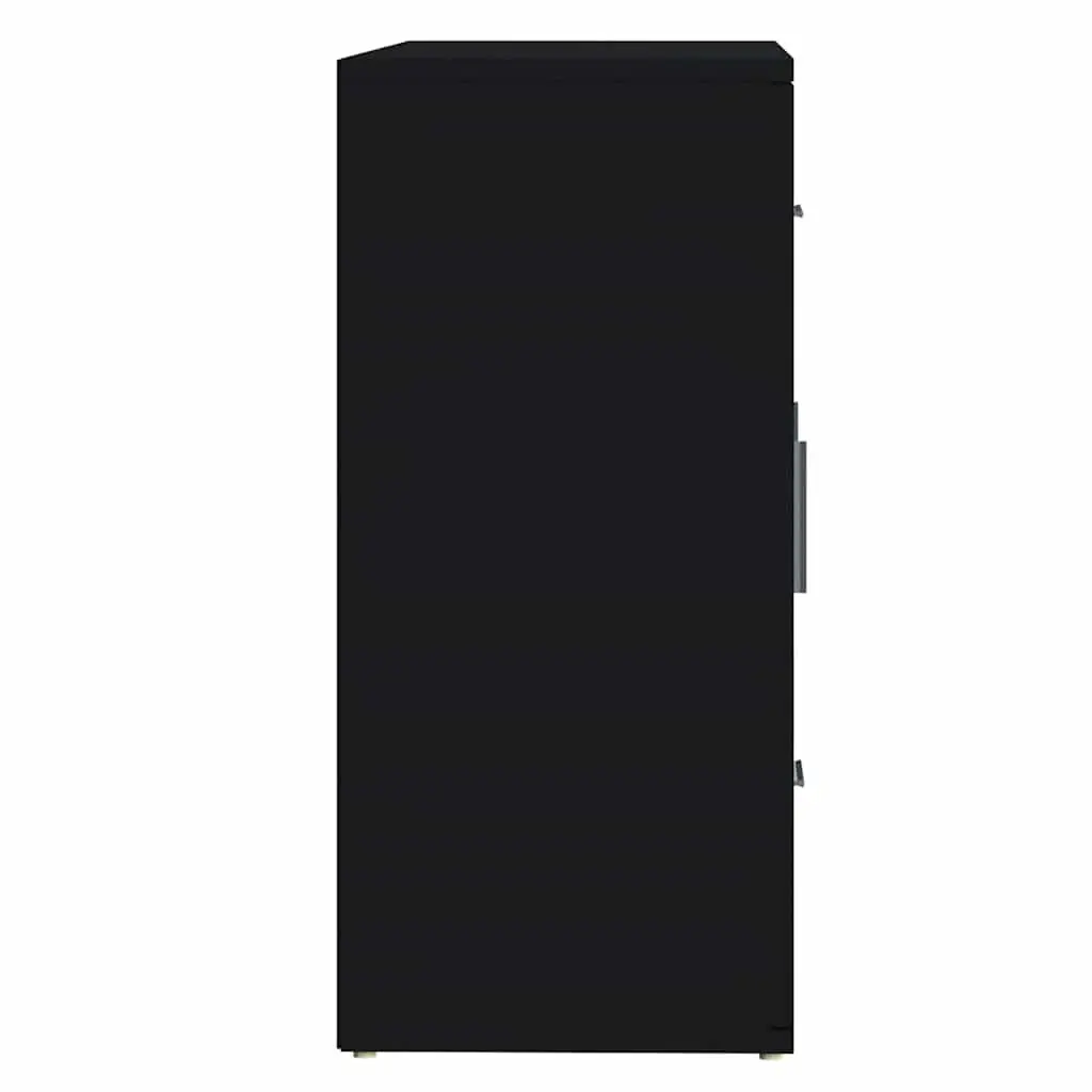 Black Sideboard Cabinet with Doors and Drawers