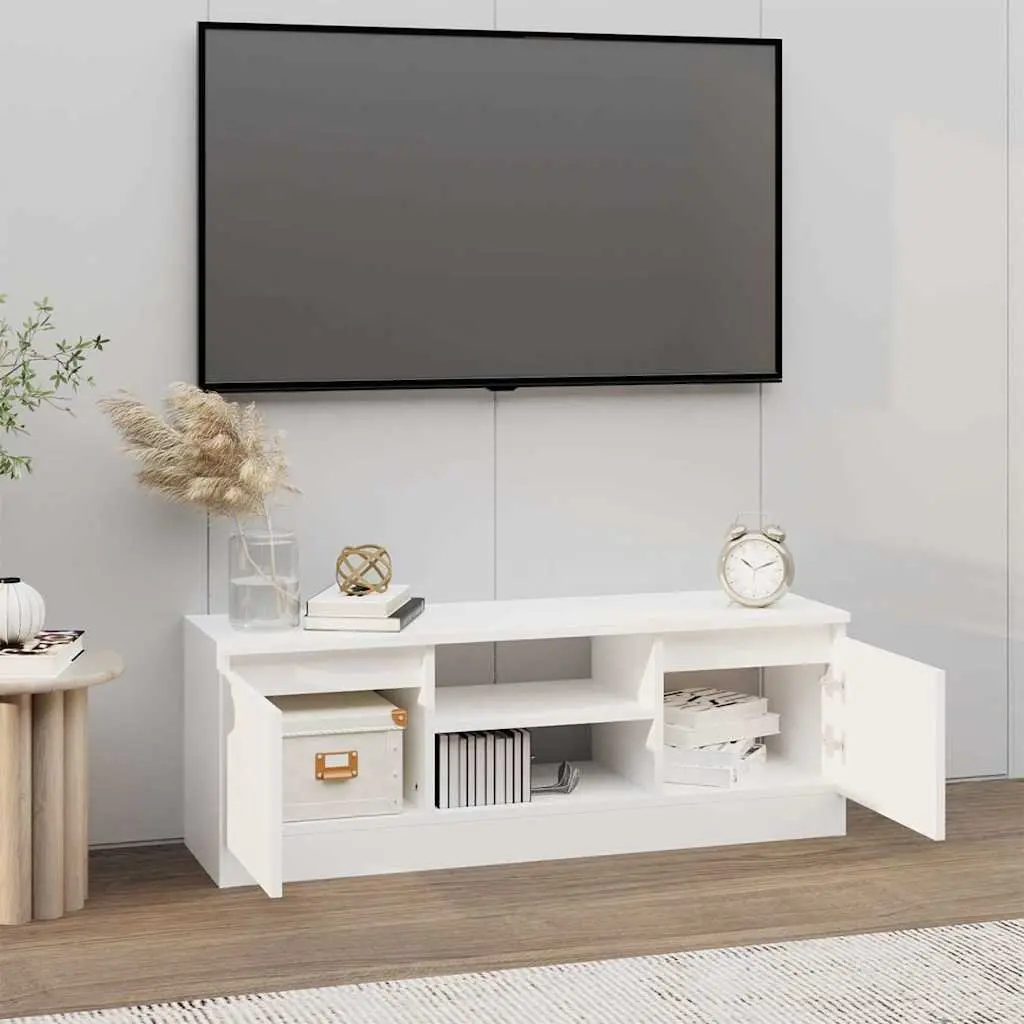 White TV Cabinet with Door for Organized Storage