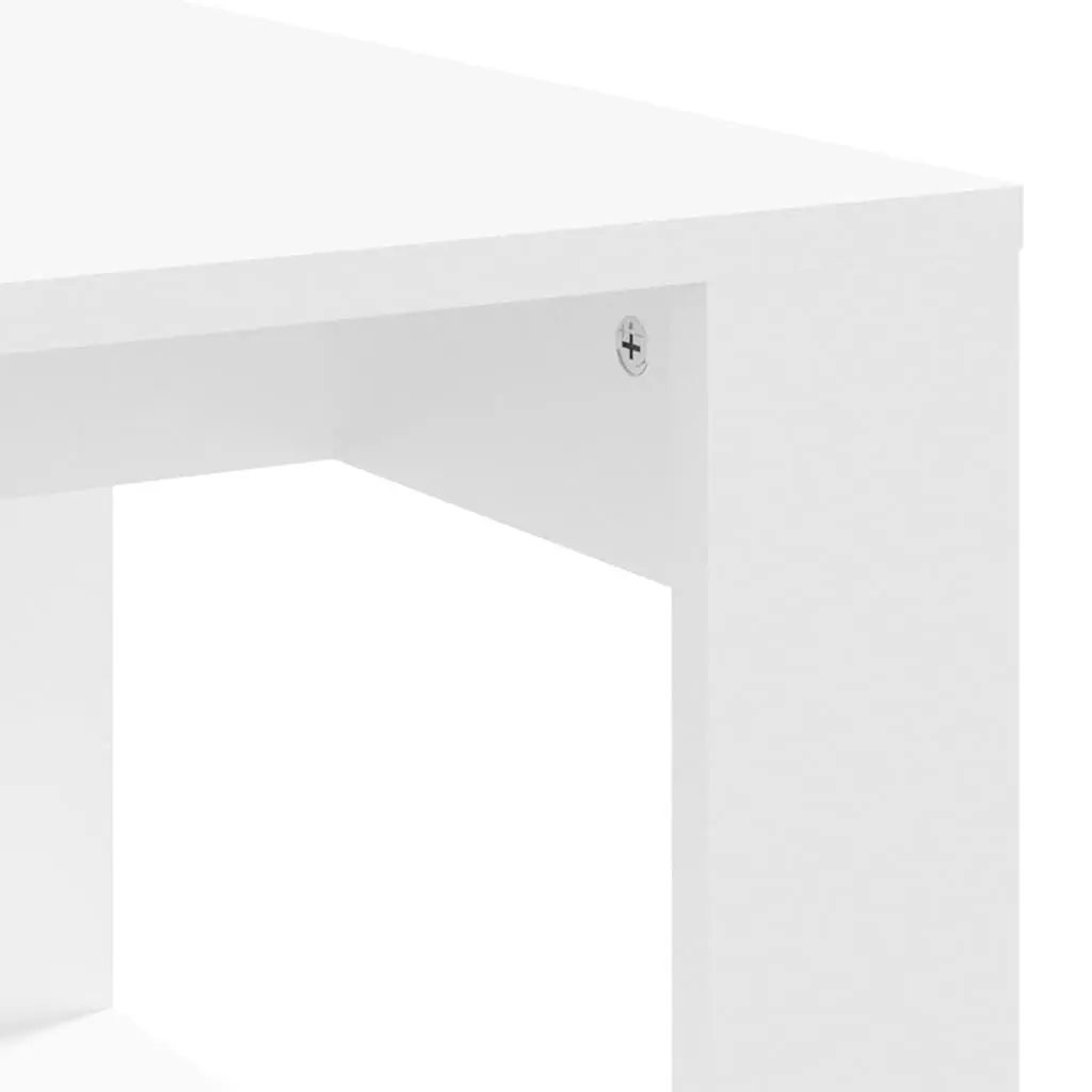 White Modern Coffee Table with Durable Engineered Wood