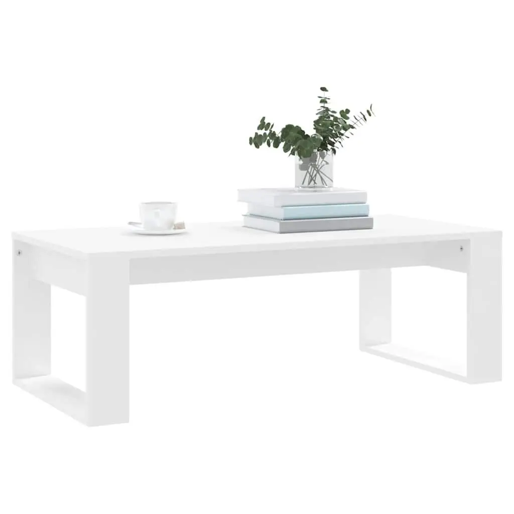 White Modern Coffee Table with Durable Engineered Wood