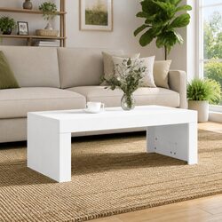 Modern White Coffee Table 102x50x36 cm for Living Room