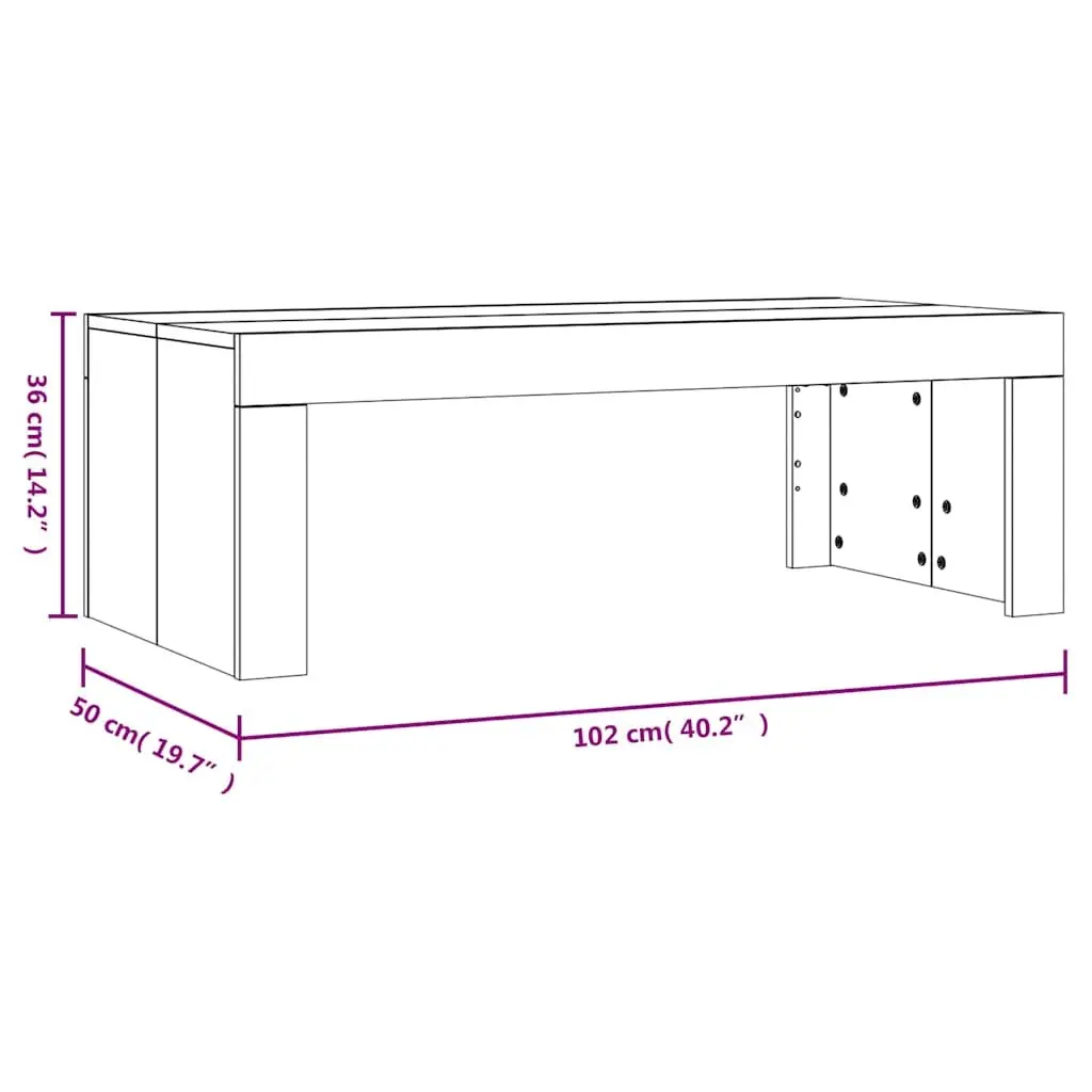 Coffee Table Engineered Wood 102x50x36 cm White