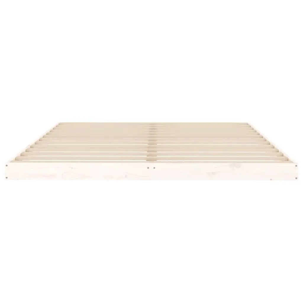 Solid Wood Pine Bed Frame 150x200 cm White with Slats