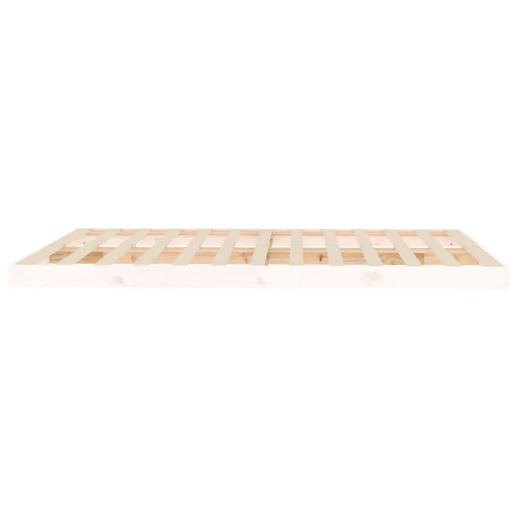 Solid Wood Pine Bed Frame 150x200 cm White with Slats
