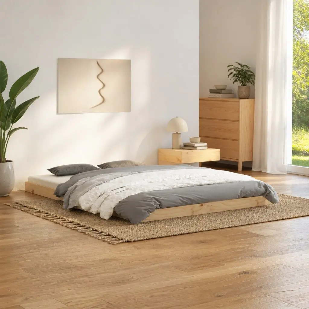 Brown Solid Wood Pine Bed Frame 135x190 cm with Slatted Base