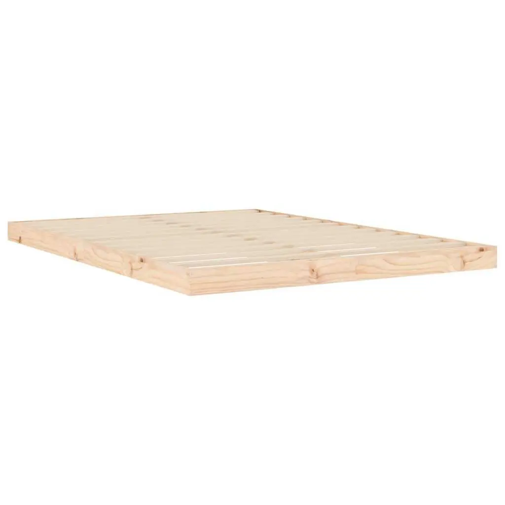 Brown Solid Wood Pine Bed Frame 135x190 cm with Slatted Base