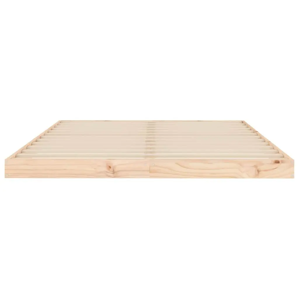 Brown Solid Wood Pine Bed Frame 135x190 cm with Slatted Base