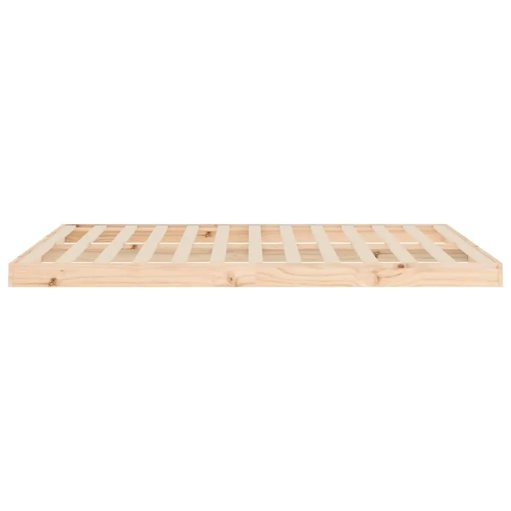 Brown Solid Wood Pine Bed Frame 135x190 cm with Slatted Base