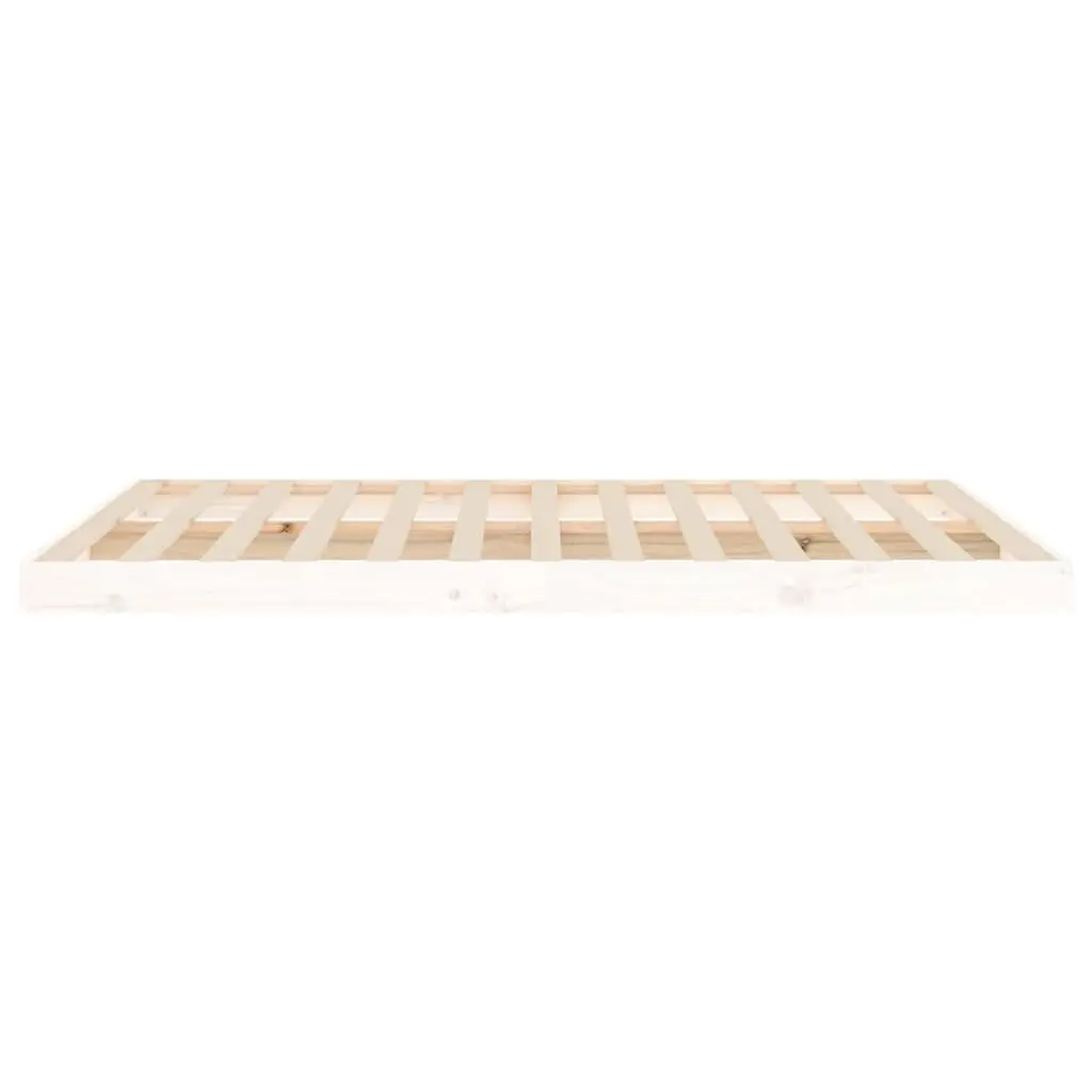 White Bed Frame 135x190 cm in Solid Pine Wood
