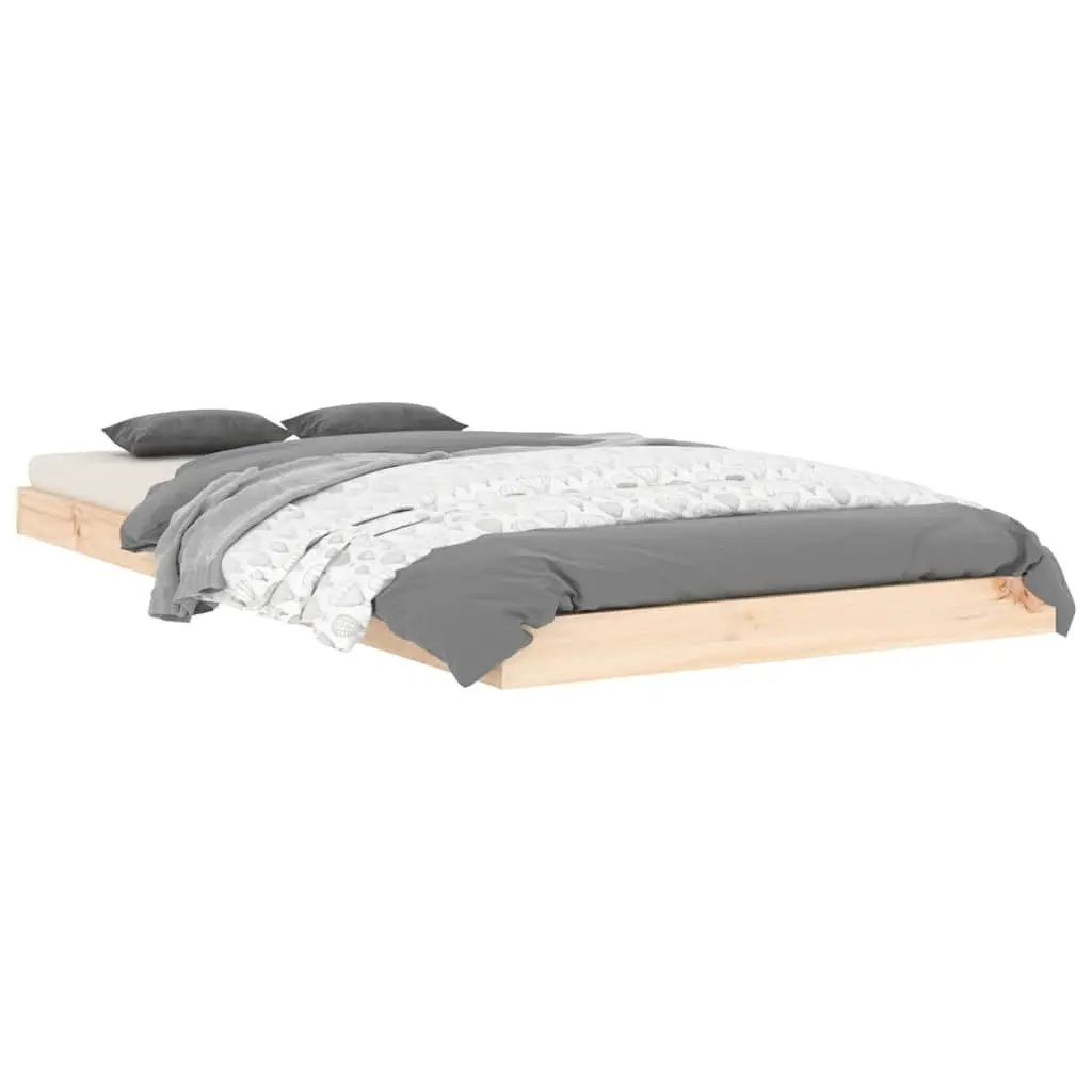 Solid Wood Pine Bed Frame 90x190 cm in Brown
