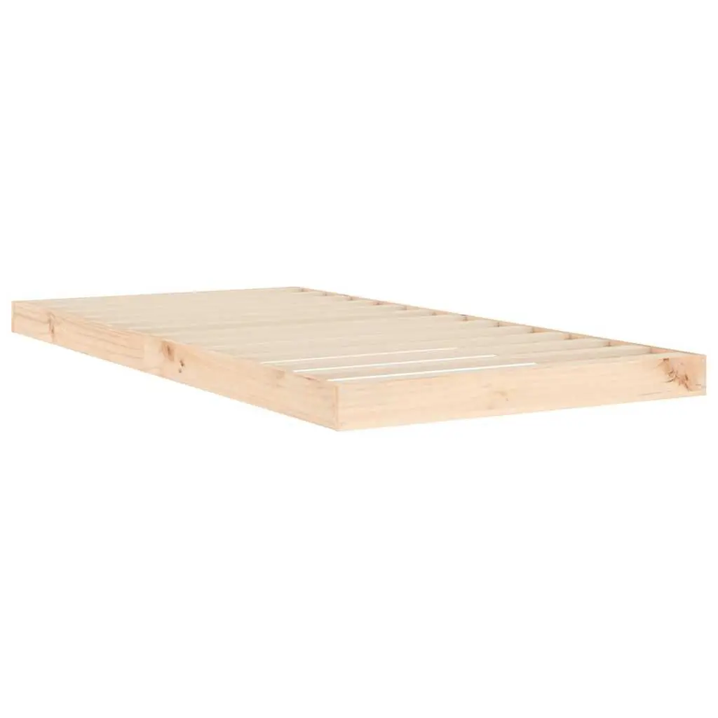 Solid Wood Pine Bed Frame 90x190 cm in Brown