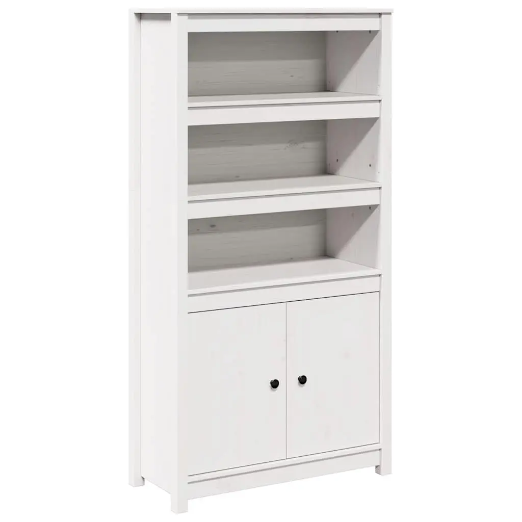 Solid Pine Wood White Highboard Storage Cabinet