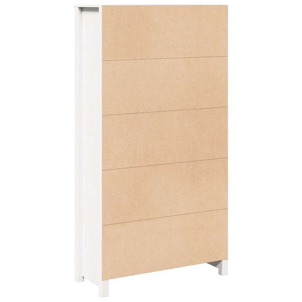 Solid Pine Wood White Highboard Storage Cabinet