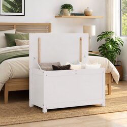 White Pine Wood Storage Box 80x40x45.5cm with Lift Lid