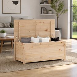 Solid Pine Wood Storage Box 110x50x45.5 cm Brown