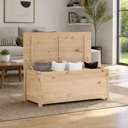 Solid Pine Wood Storage Box 110x50x45.5 cm Brown