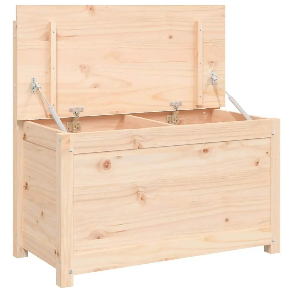 Solid Pine Wood Storage Bench with Backrest in Brown