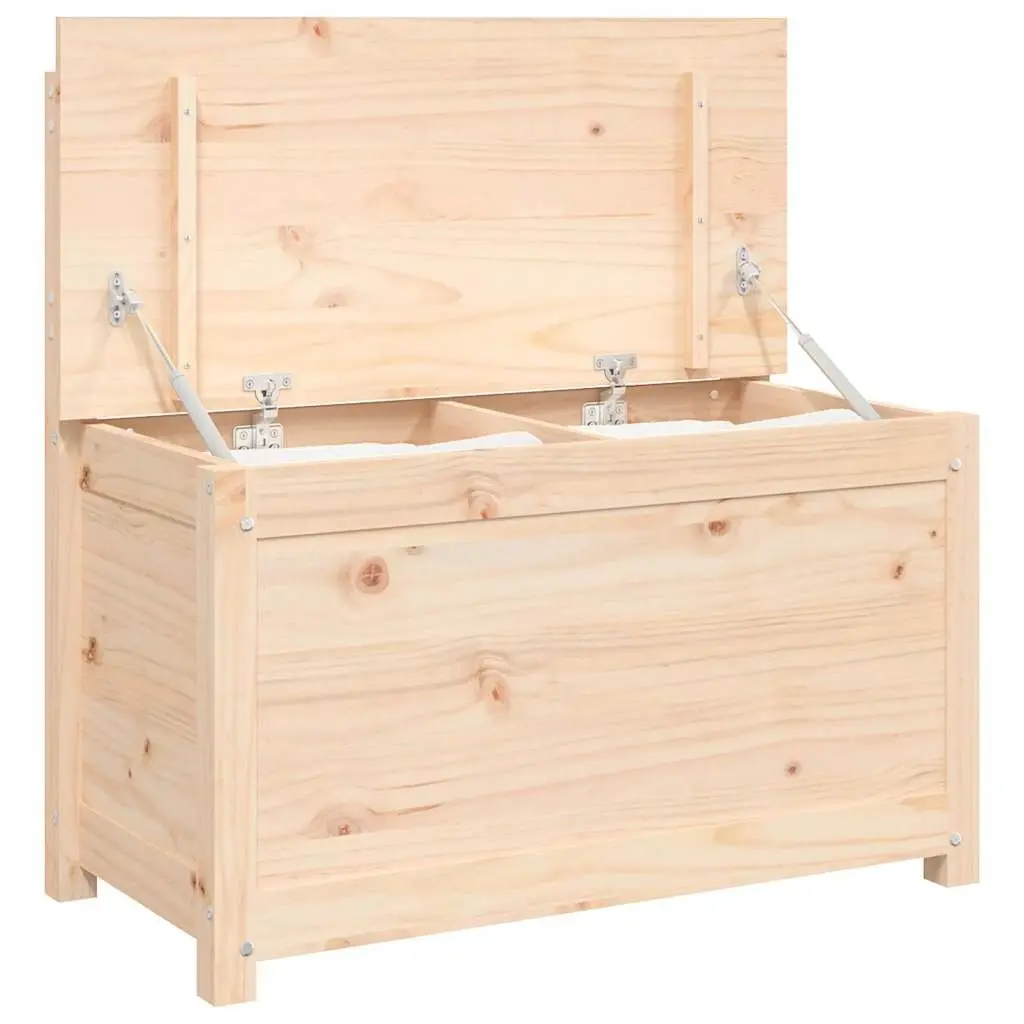 Solid Pine Wood Storage Bench with Backrest in Brown