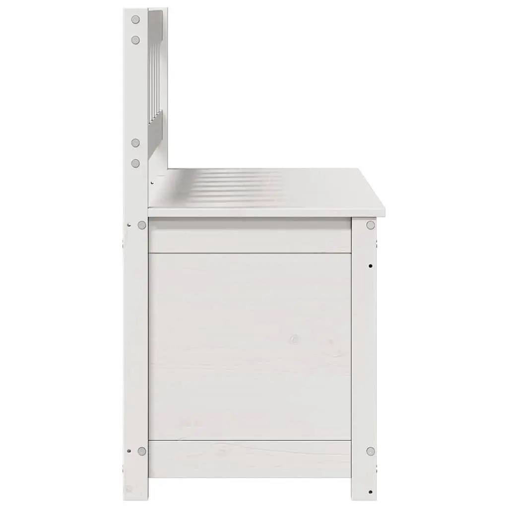Solid Pine White Wooden Bench with Storage Box