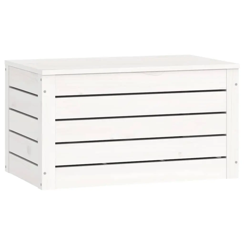 White Pinewood Storage Box with Lid